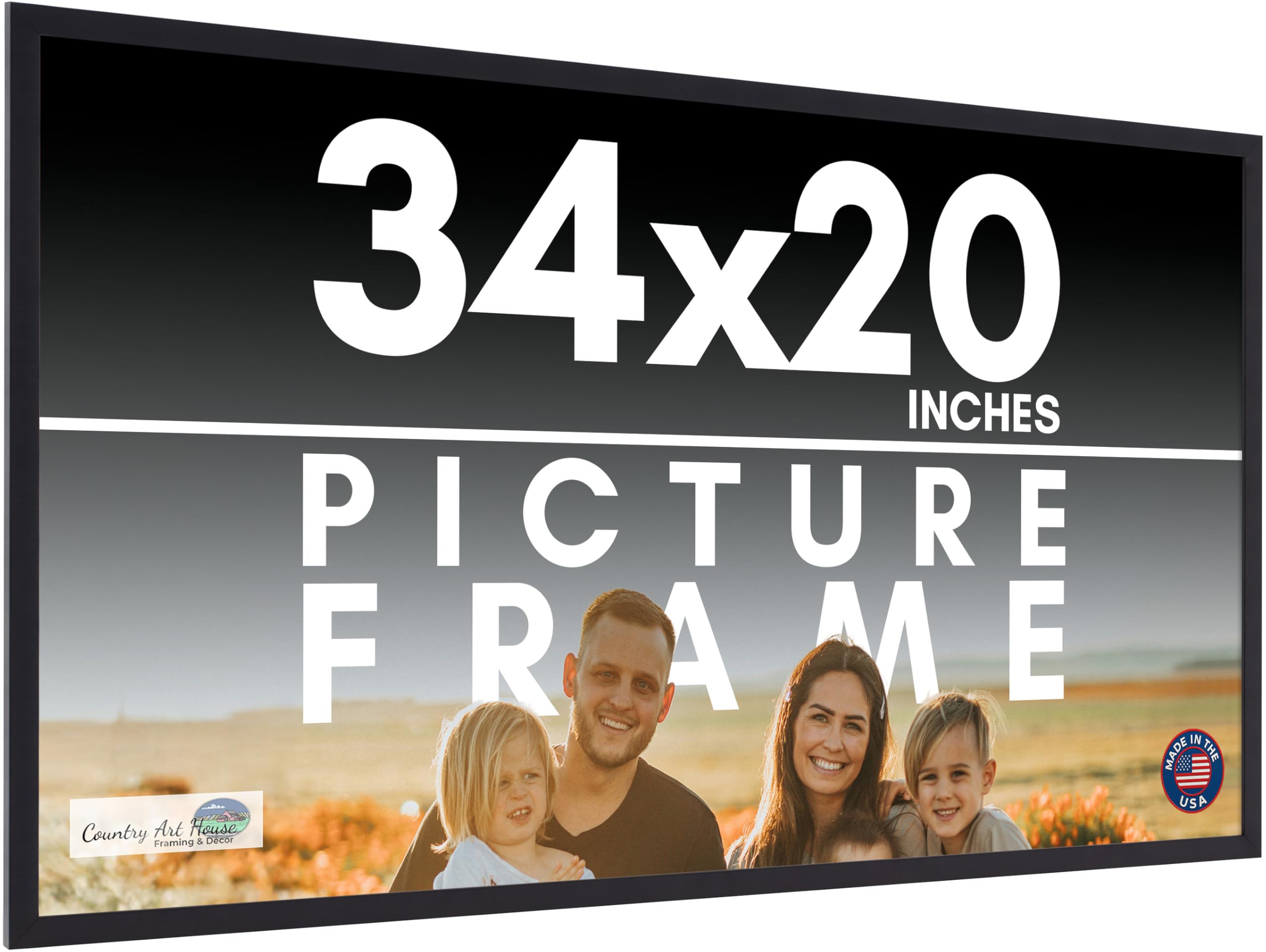 Amazon.co.jp: 34×20インチのフレームブラック写真フレーム - モダンな